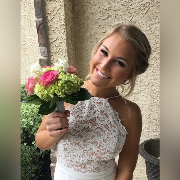 Revolve White Lace Gown - Picture 3 of 7